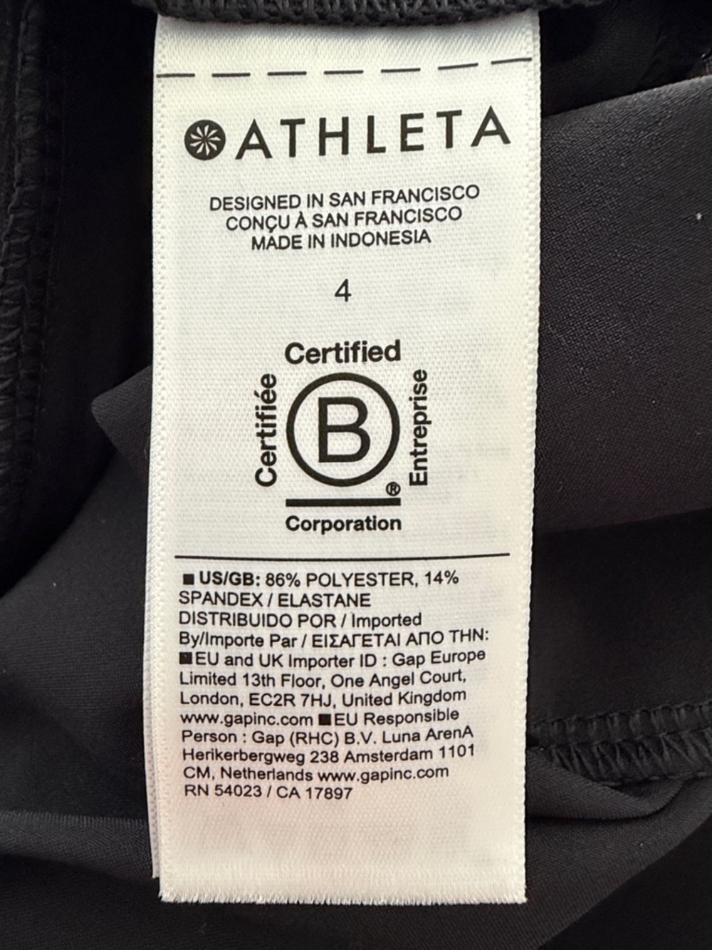 Athleta Black Straight-Leg Performance Joggers sz 4 - Picture 2 of 6